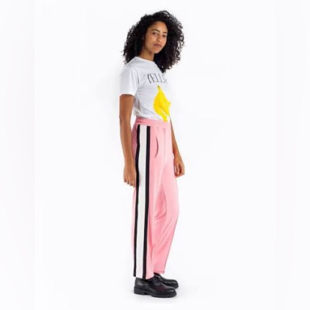NEW Ganni Dubois Polo Track Pants in Sea Pink Size 34
